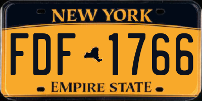 NY license plate FDF1766
