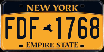 NY license plate FDF1768