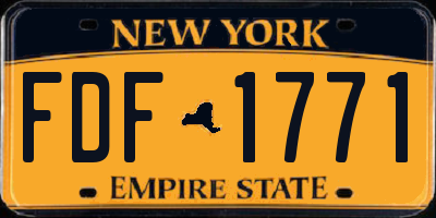NY license plate FDF1771