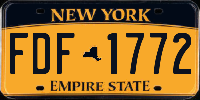 NY license plate FDF1772