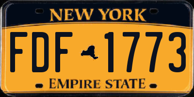 NY license plate FDF1773