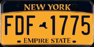 NY license plate FDF1775