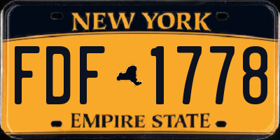 NY license plate FDF1778