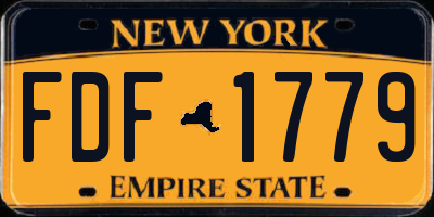 NY license plate FDF1779