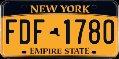 NY license plate FDF1780