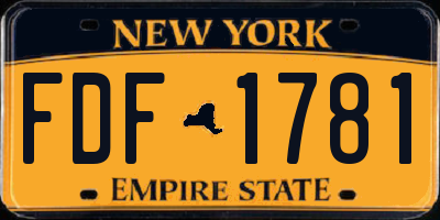 NY license plate FDF1781