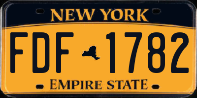 NY license plate FDF1782
