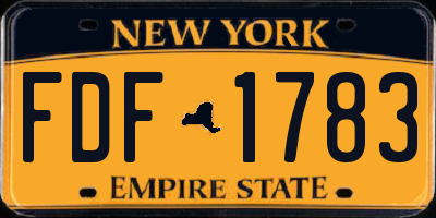 NY license plate FDF1783