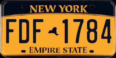 NY license plate FDF1784