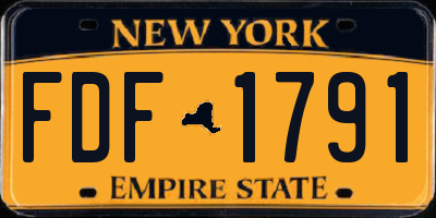 NY license plate FDF1791
