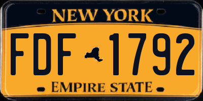 NY license plate FDF1792
