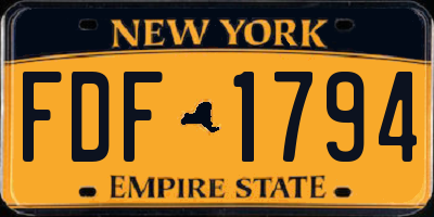 NY license plate FDF1794