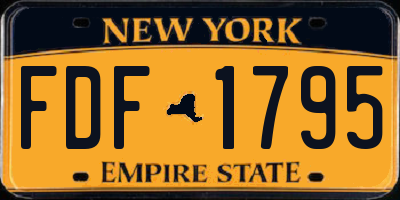 NY license plate FDF1795