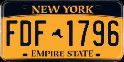 NY license plate FDF1796