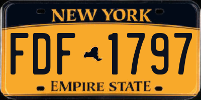 NY license plate FDF1797