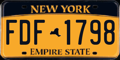 NY license plate FDF1798