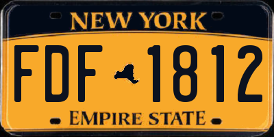 NY license plate FDF1812