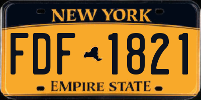 NY license plate FDF1821