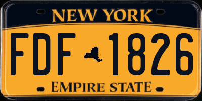 NY license plate FDF1826