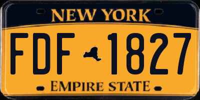 NY license plate FDF1827