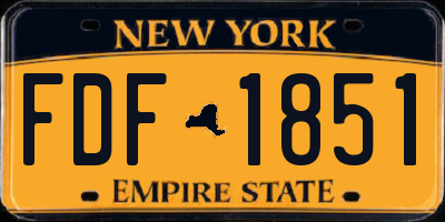 NY license plate FDF1851