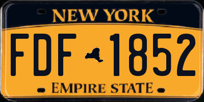 NY license plate FDF1852