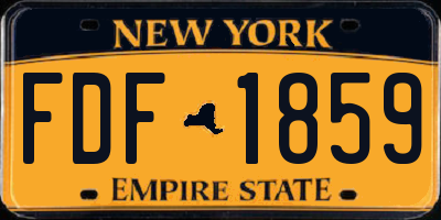 NY license plate FDF1859