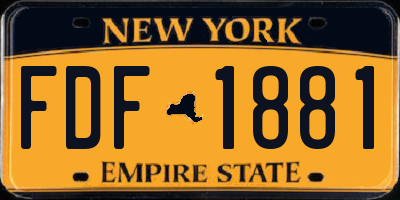 NY license plate FDF1881