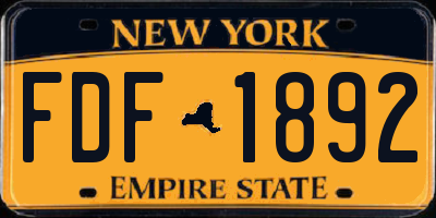 NY license plate FDF1892