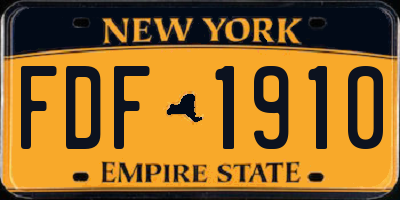 NY license plate FDF1910