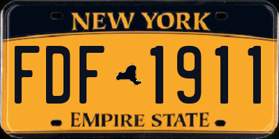 NY license plate FDF1911