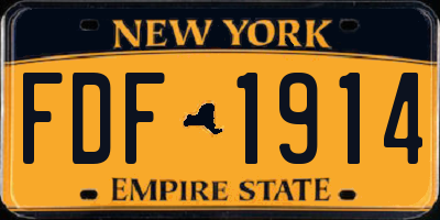 NY license plate FDF1914