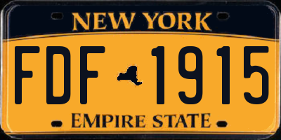 NY license plate FDF1915