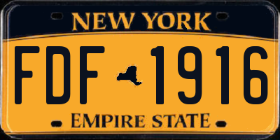 NY license plate FDF1916