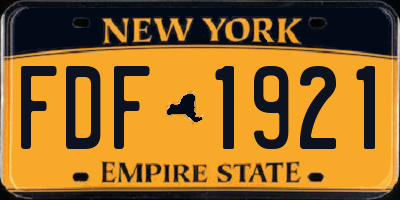 NY license plate FDF1921