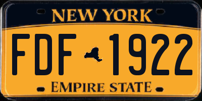 NY license plate FDF1922