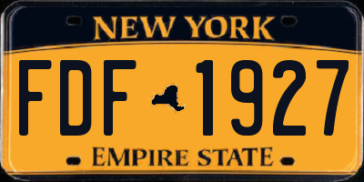 NY license plate FDF1927