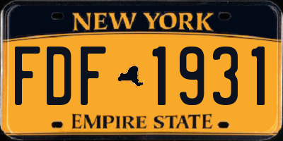 NY license plate FDF1931