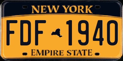 NY license plate FDF1940
