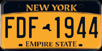 NY license plate FDF1944