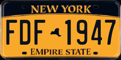 NY license plate FDF1947