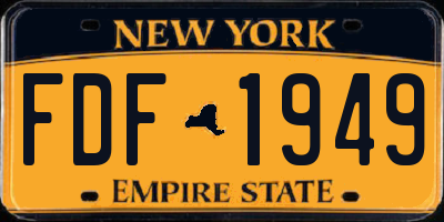 NY license plate FDF1949