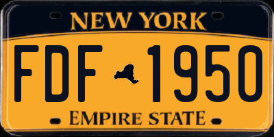 NY license plate FDF1950