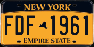 NY license plate FDF1961