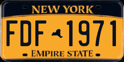 NY license plate FDF1971