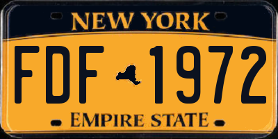 NY license plate FDF1972