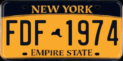NY license plate FDF1974