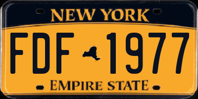 NY license plate FDF1977