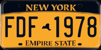 NY license plate FDF1978