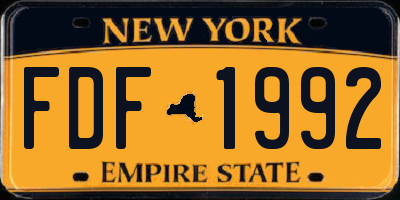 NY license plate FDF1992